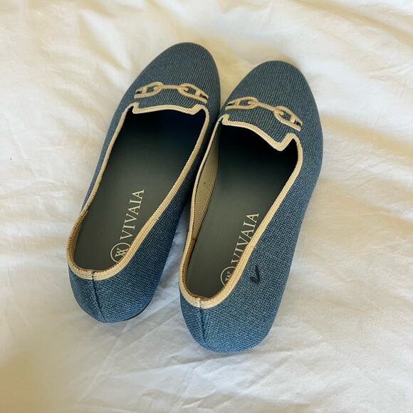 ✖️SOLD✖️Vivaia Knitted Blue Round-Toe Patterned Loafers - Picture 13 of 13